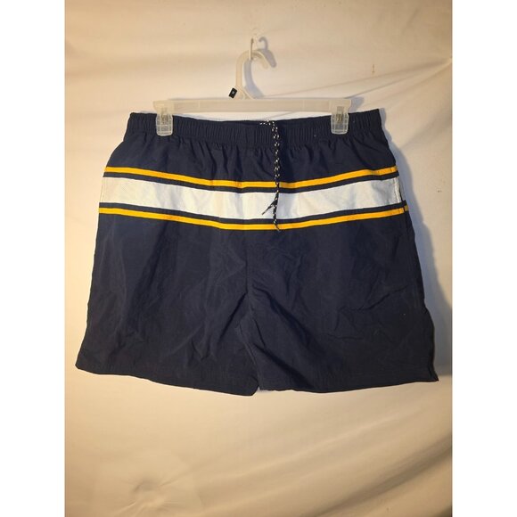 Croft & Barrow Mens Swimsuit Swim Trunks Size XL Lined Navy Stripe Elastic Waist - Picture 1 of 2